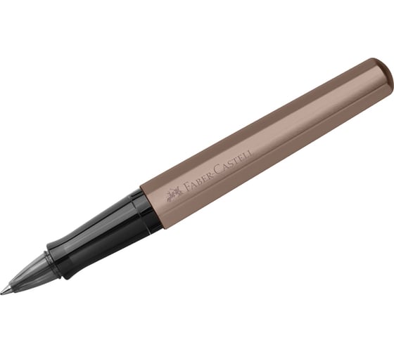 Ручка-роллер Faber-Castell hexo черная, 0.7 мм, шестигранный, бронзовый корпус, картонная коробка 140585