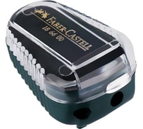 Пластиковая точилка Faber-Castell для грифелей tk, 2 отверстия, контейнер, зеленая 186600