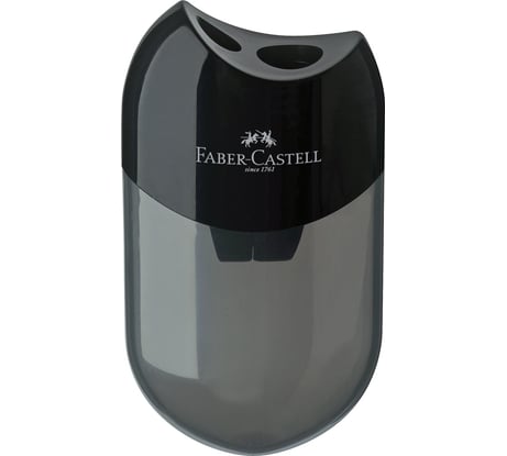 Пластиковая точилка Faber-Castell 2 отверстия, контейнер, черная 183500