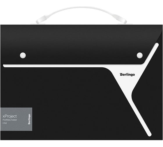 Папка-портфель Berlingo xproject 13 отделений, а4, черная/белая, 700 мкм XF4_13221