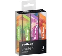 Ластик Berlingo collision 6 шт, треугольный, скошенный, 80x15x15 мм, pvc бокс BLc_00S05_6