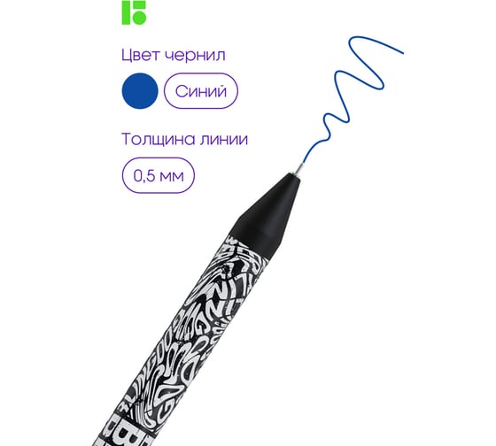 Шариковая автоматическая ручка Berlingo monochrome синяя, 0,7 мм, грип, рисунок на корпусе, 4 шт., pet-бокс с еп CBm_07S01_4