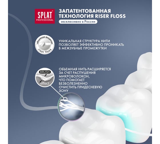 Зубная нить SPLAT DentalFloss клубника, объемная 102.14054.0101