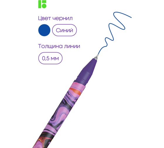 Шариковая ручка Berlingo liquid wave синяя, 0.7 мм, грип, рисунок на корпусе, 3 шт., pet-бокс CBp_70S02_3