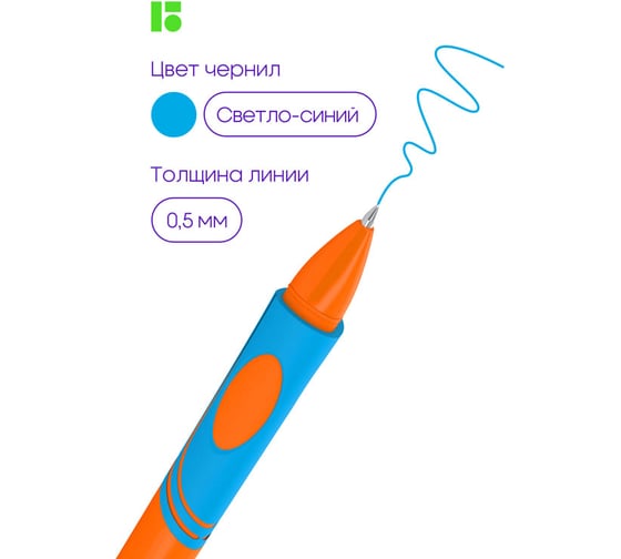 Шариковая ручка Berlingo initial, для правшей, светло-синяя, 0.7 мм, 2 шт., pet-пенал с европодвесом CBp_70700_2R