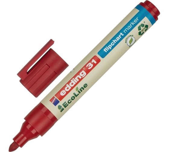 Маркер для бумаги для флипчартов EDDING 31/2 ecoline красный, 1.5-3 мм 1183272