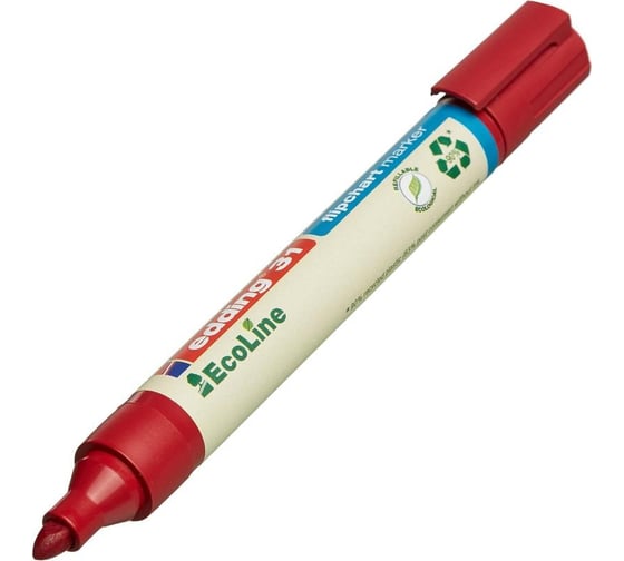Маркер для бумаги для флипчартов EDDING 31/2 ecoline красный, 1.5-3 мм 1183272