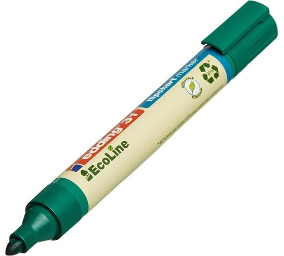 Маркер для бумаги для флипчартов EDDING 31/4 ecoline зеленый, 1.5-3 мм 1183271