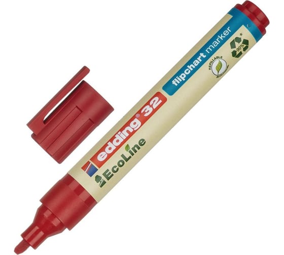 Маркер для бумаги для флипчартов EDDING 32/2 ecoline красный, 1-5 мм скошенный наконечник 1183277