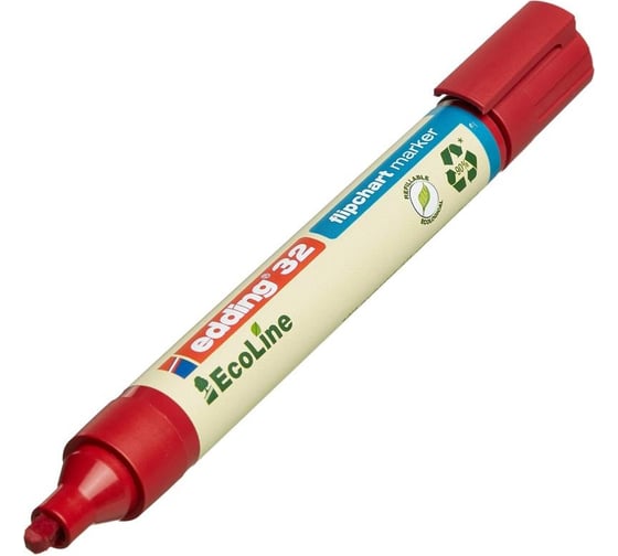 Маркер для бумаги для флипчартов EDDING 32/2 ecoline красный, 1-5 мм скошенный наконечник 1183277
