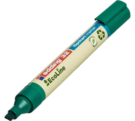 Маркер для бумаги для флипчартов EDDING 32/4 ecoline зеленый, 1-5 мм скошенный наконечник 1183276