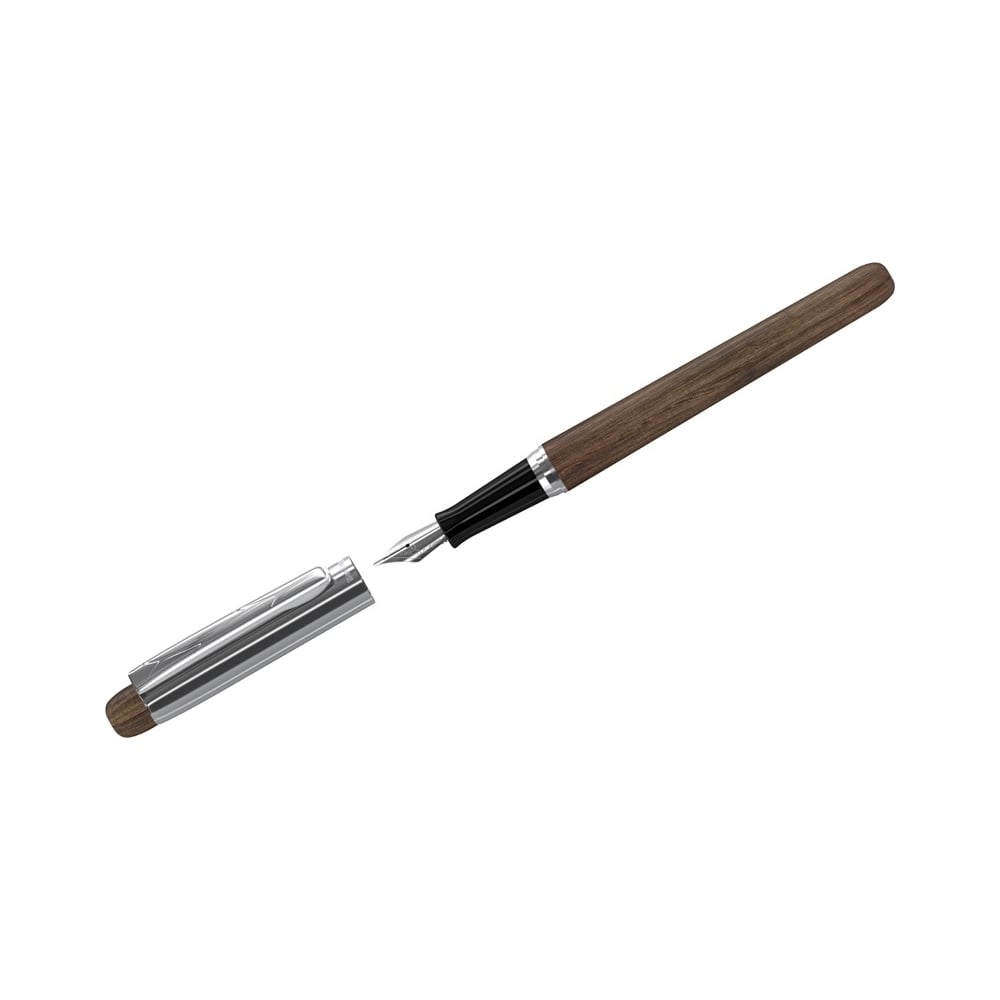 Перьевая ручка Berlingo nature подарочная, черная, 0.8 мм, орех CPs ...