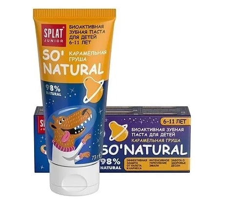 Детская зубная паста SPLAT JUNIOR 6-11 CARAMEL PEAR карамельная груша 73 г 112.11033.0101