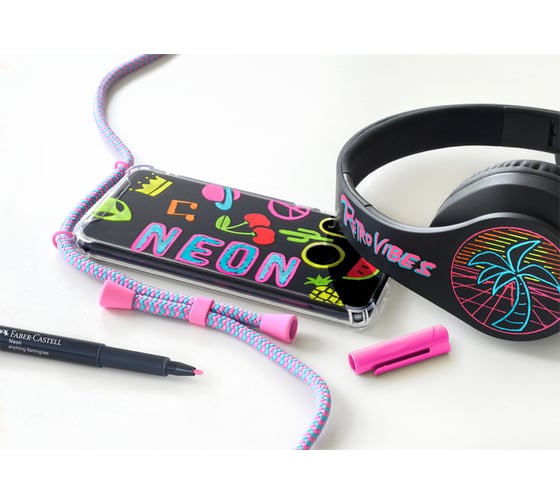 Набор маркеров для декорирования Faber-Castell neon 6 цветов, пулевидный наконечник, 1,5 мм, картон, европодвес 160806