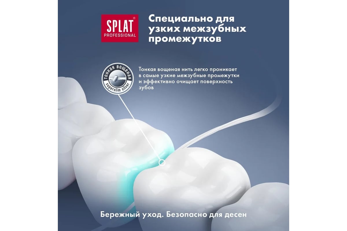 Нить зубная Splatsmilex ortho+dentalFloss Мята 30 м