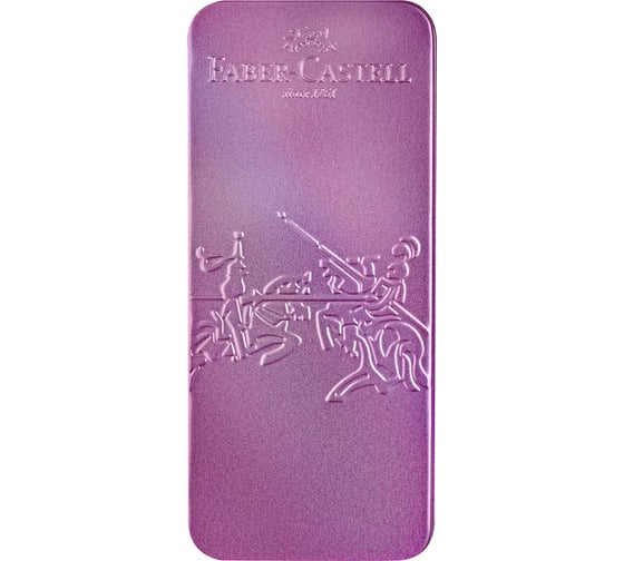 Набор Faber-Castell grip edition glam перьевая ручка, м 0.75 мм, шариковая ручка, 1,4 мм, синие, трехгранная, фиолетовый перламутровый корпус, подарочный футляр 201534