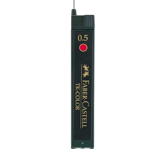 Грифели для механических карандашей Faber-Castell tk-color, 12 шт, 0,5 мм, красные 128521 1