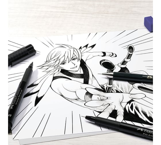 Набор графических материалов Faber-Castell pitt artist pens manga starter set с манекеном, 9 предметов 167152