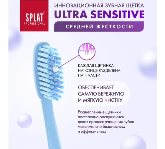 Зубная щетка SPLAT Prof ULTRA SENSITIVE Medium голубой 111.14272.0104