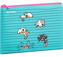 Папка Berlingo kittens green 1 отделение, а5, 255x205 мм, полиуретан, на молнии PVC07134