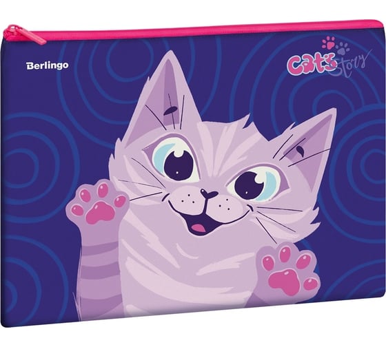 Текстильная папка Berlingo scary cat 1 отделение, а4, 340x250 мм, полиэстер, на молнии FB07103A4