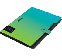Папка Berlingo radiance 5 отделений, а4, 600 мкм, на кнопке, голубой/зеленый градиент XF4_05003