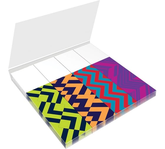Флажки-закладки Berlingo ultra sticky zigzag 18x70 мм, бумажные, в книжке, с дизайном, 25 листов, 4 блока LSz_41132