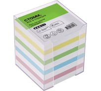 Блок для записей Стамм стандарт, 9x9х9 см, пластиковый бокс, ассорти БЗ-999201