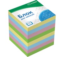 Блок для записей Стамм на склейке basic 8x8х8 см, цветной БЗ-888410