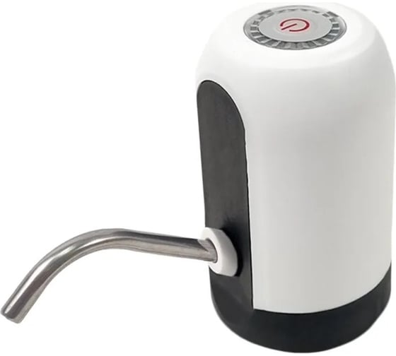 Электрическая беспроводная помпа для бутилированной воды URM с USB-зарядкой, пластик, черно-белая D01377