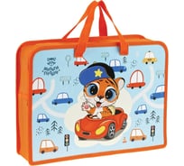 Папка с ручками Мульти-Пульти tiger а4, пластик, на молнии, 75 мм ПТ-14_4_45168