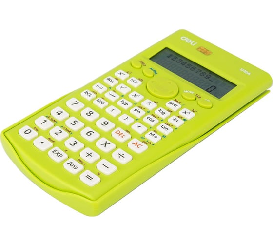 Научный калькулятор DELI e1710a/grn, ЕГЭ, 12 разрядный, lcd дисплей, питание от батарейки, зеленый 1407145
