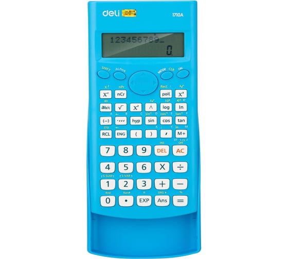 Научный калькулятор DELI e1710a/blu, ЕГЭ, 12 разрядный, lcd дисплей, питание от батарейки, синий 1407146