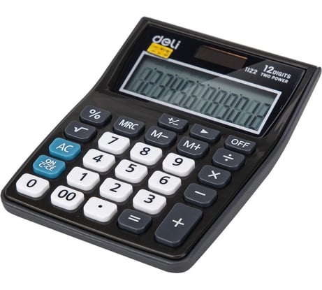 Карманный калькулятор DELI e1122, 12 разрядный, lcd дисплей, двойное питание, серый 1407144