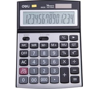 Калькулятор настольный полноразмерный DELI 14 разрядов, двойное питание, 193x139 мм, серебристый E39229