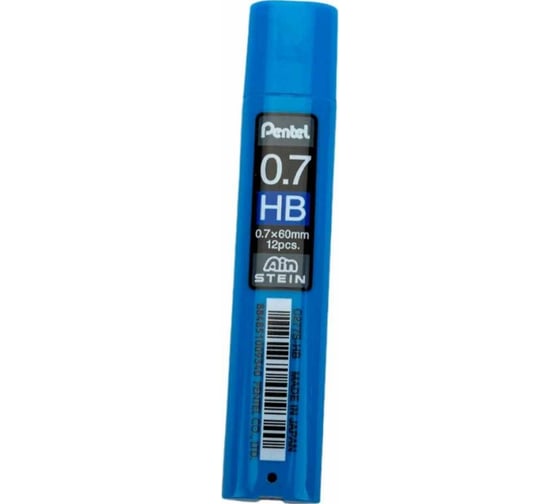 Грифели для автоматических карандашей Pentel Ain Stein C277S-2B 0.7 мм, 12 грифелей, в тубе 2B 586232