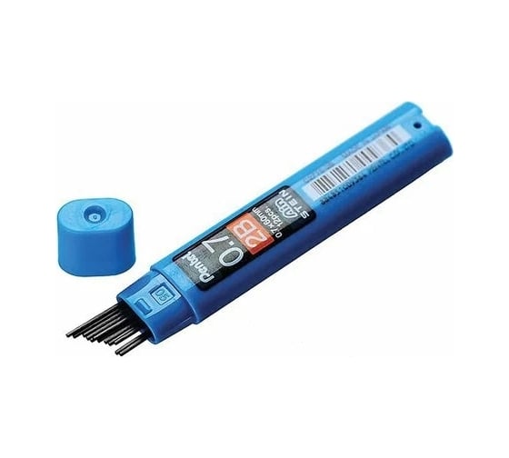 Грифели для автоматических карандашей Pentel Ain Stein C277S-2B 0.7 мм, 12 грифелей, в тубе 2B 586232