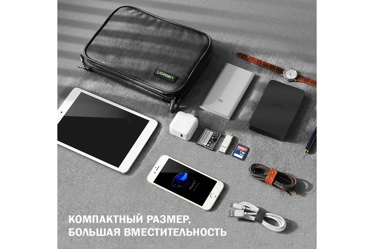 Универсальный чехол-органайзер для iPad mini и аксессуаров Ugreen  245x175x50 мм 50147 - выгодная цена, отзывы, характеристики, фото - купить  в Москве и РФ