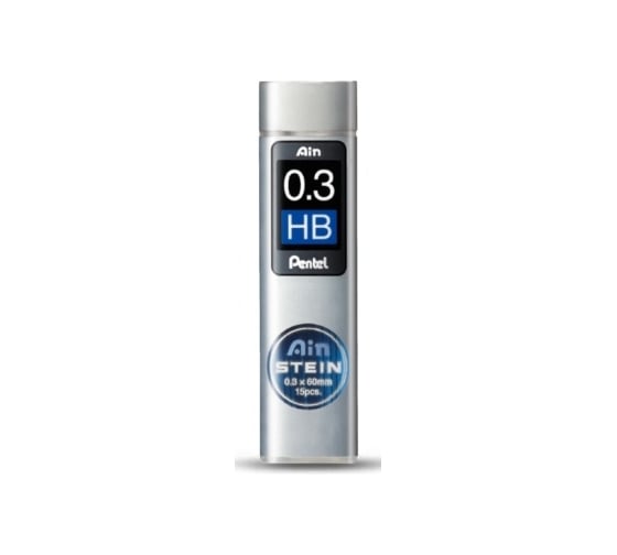 Грифели для автоматических карандашей Pentel Ain Stein C273-HBO 0.3 мм, 15 грифелей, в тубе, HB 609989 1