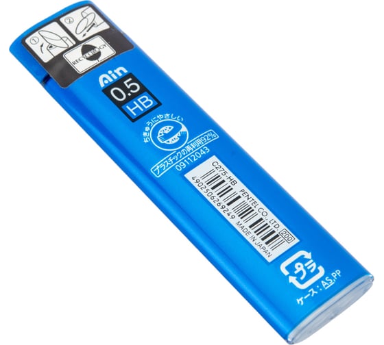 Грифели для автоматических карандашей Pentel Ain Stein C275-HBO 0.5 мм, 40 грифелей, в тубе, HB 609991