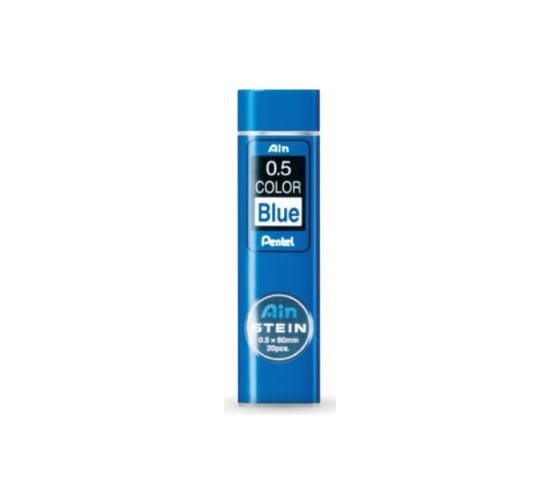 Грифели для автоматических карандашей Pentel Ain Stein C275-BL 0.5 мм, 20 грифелей, в тубе, синего цвета 609998