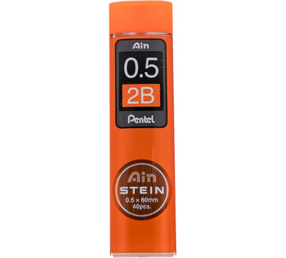 Грифели для автоматических карандашей Pentel Ain Stein C275-2BO 0.5 мм, 40 грифелей, в тубе, 2B 674353