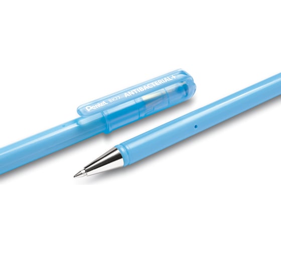 Шариковая ручка Pentel Antibacterial+ d 0.7 мм 12 шт BK77AB-CE металлический наконечник, синие чернила 669187