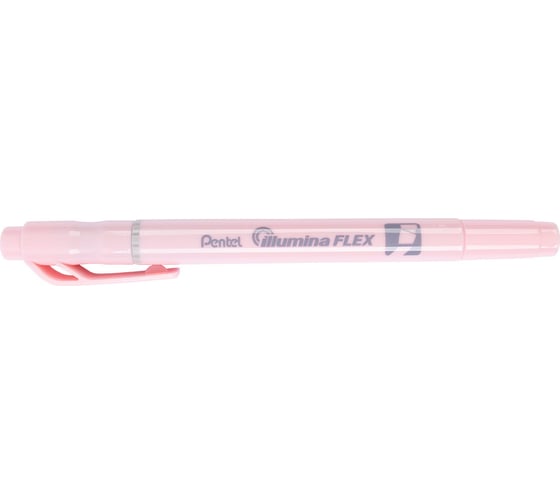 Двусторонний текстовыделитель Pentel Illumina flex 1.0 - 3.5 мм перо скошенное 10 шт SLW11P-PE розовый 670076 1