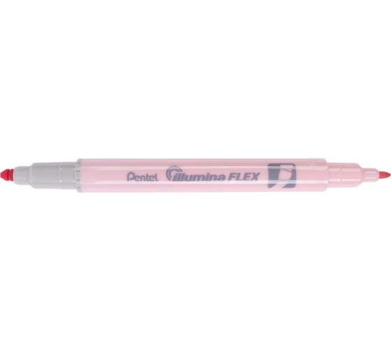 Двусторонний текстовыделитель Pentel Illumina flex 1.0 - 3.5 мм перо скошенное 10 шт SLW11P-PE розовый 670076