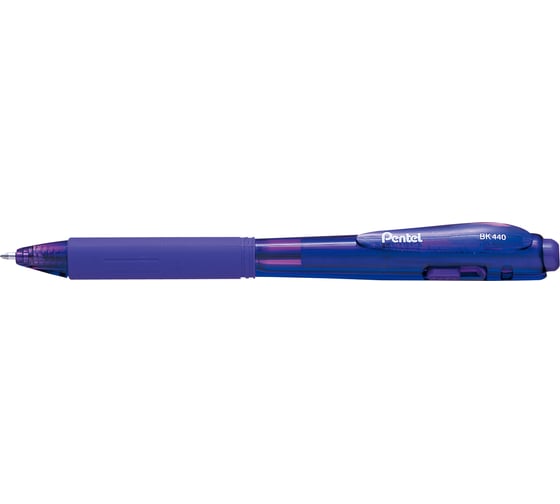 Автоматическая шариковая ручка Pentel трехгранный корпус d 1 мм 12 шт BK440V-С фиолетовый корпус, синие чернила 674057
