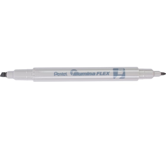 Двусторонний текстовыделитель Pentel Illumina flex 1.0 - 3.5 мм перо скошенное 10 шт SLW11P-NE серый 670075