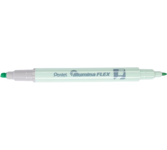 Двусторонний текстовыделитель Pentel Illumina flex 1.0 - 3.5 мм перо скошенное 10 шт SLW11P-KE салатовый 670074