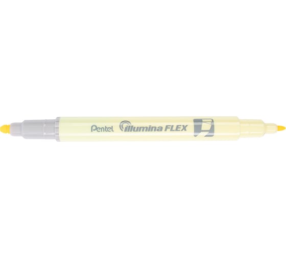 Двусторонний текстовыделитель Pentel Illumina flex 1.0 - 3.5 мм перо скошенное 10 шт SLW11P-GE желтый 670073