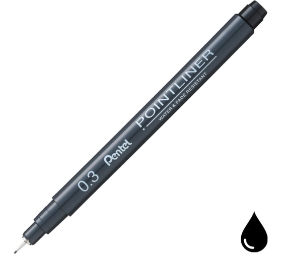 Линер Pentel Pointliner 0.3 мм 12 шт S20P-3A 0.3 мм черные чернила 674402